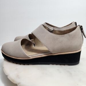 Eileen Fisher Women's Match Cutout Wedge Oxford Shoes Sz 8 Stone